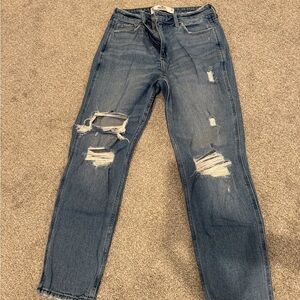 Distressed Blue Jeans